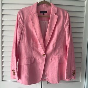 Talbots pink linen blazer NWOT